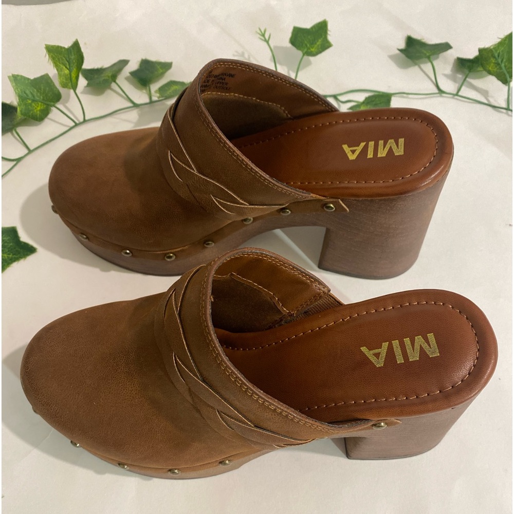 Mia clogs Shoes brown Size 7.5 - Picture 4 of 13